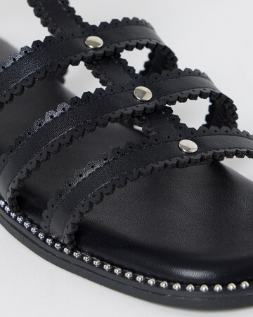 Zaire Scallop Edge Gladiator Flat Sandals - Wide Fit (E)