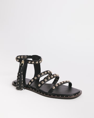 Leather Tassle Detail Sandal EEE Fit