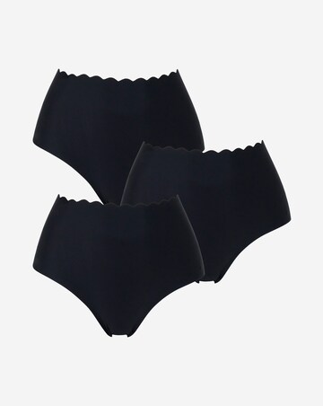 Pretty Secrets (3 Pack) Scallop No VPL Knickers Black/Black/Black