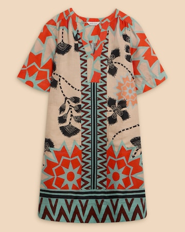 White Stuff June Linen Blend Shift Dress