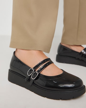 Chewy Low Wedge Mary Jane Shoe Wide E Fit