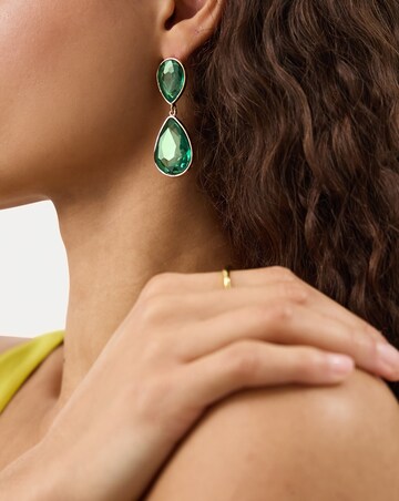 Accessorize Double Gem Teardrop Earrings