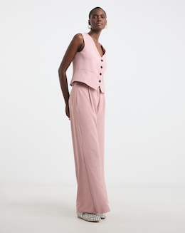Textured Wide Leg Trousers