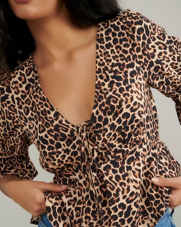 Nobody's Child Orrie Lace Up Top Animal