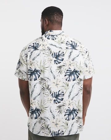 Jack & Jones Hawaii Print Shirt - White/Blue