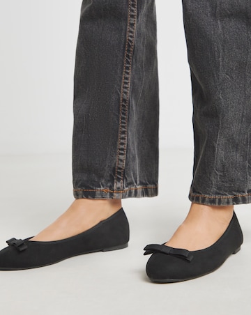 Simply Be Abundance Classic Bow Ballerina Shoes Extra Wide EEE Fit