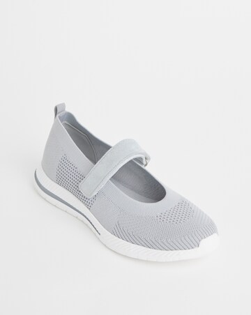 Cushion Walk Grey Mary Jane Leisure- Wide Fit (E)