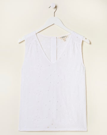 Fatface Frill Embroidery Top