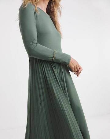 Pleated Panel Maxi Dress