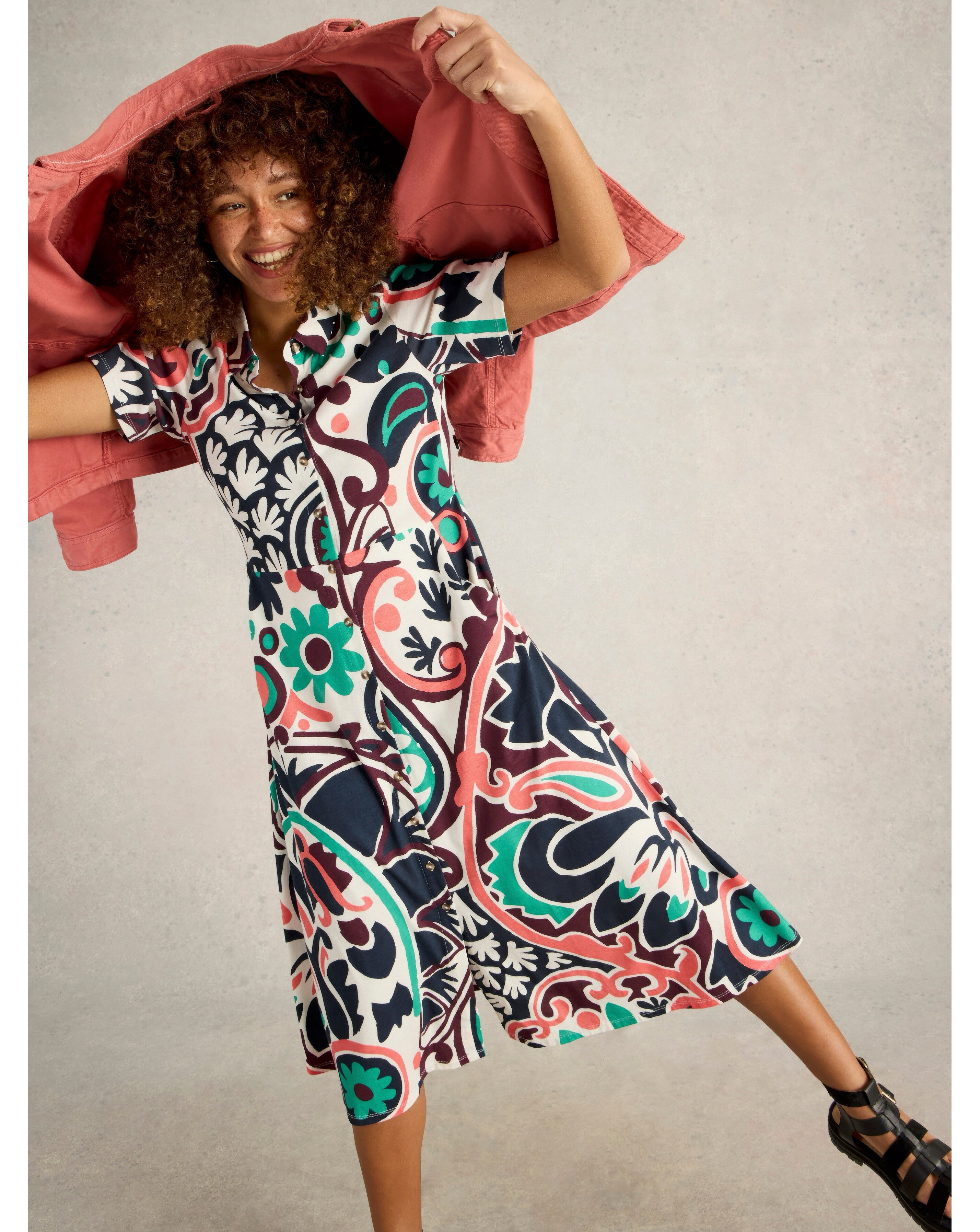 White Stuff Rua Jersey Shirt Dress | Ambrose Wilson