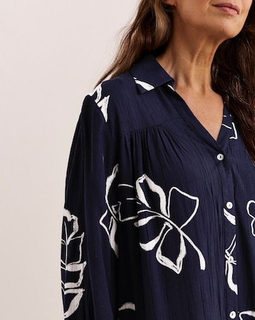 Julipa Crinkle Printed Shirt Dress