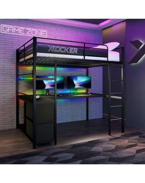 X Rocker Battlebunk XL RGB Double High Sleeper Bed