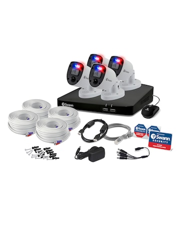 Swann DVR-5680 4K / 2TB / 4xPRO-4KRL 4K Enforcer Bullet Analog CCTV Cameras