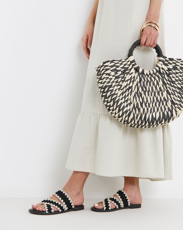 Maude Whipstitch Crossover Flat Sandals - Extra Wide Fit (EEE)