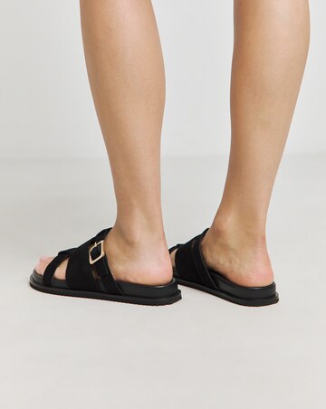 Anthology Cicero Suede Lasercut Detail Footbed Sandals - Standard Fit (D)