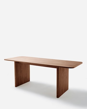 Oslo Panel End Dining Table with 6 Etta Fabric Chairs