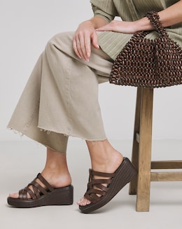 Monarch Wedged Woven Mule - Wide Fit (E)