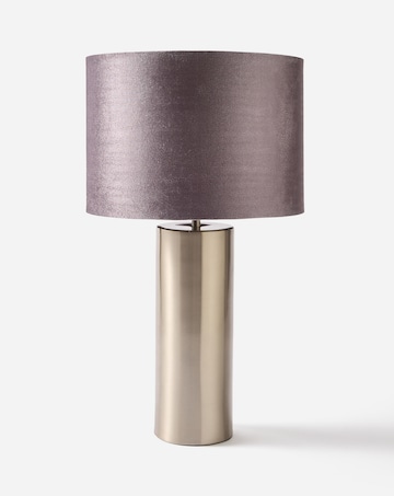 Sadie Silver and Grey Velvet Table Lamp