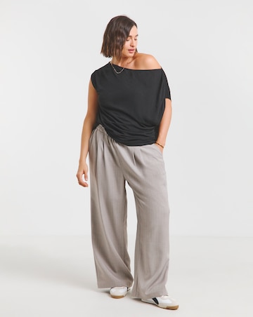 Simply Be Black Mesh Off The Shoulder Top