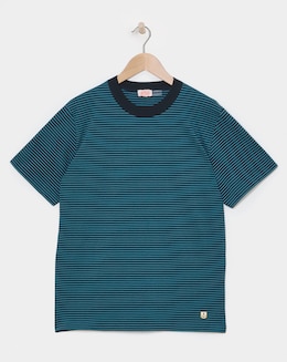 Armor Lux Hertiage Stripe Crew Neck T-Shirt - Teal/Navy