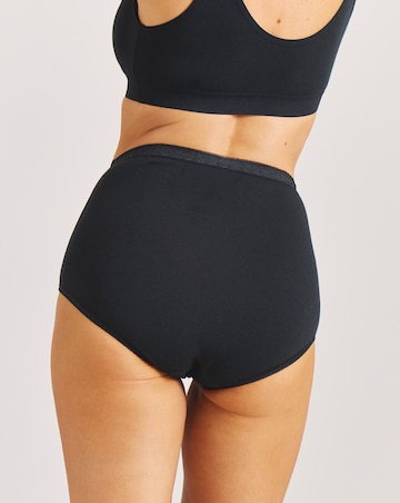 Slimma (3 Pack) Cotton Full Brief Knickers Black/White