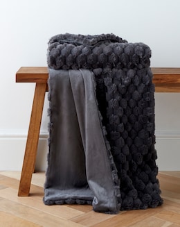 Scallop Faux Fur Throw