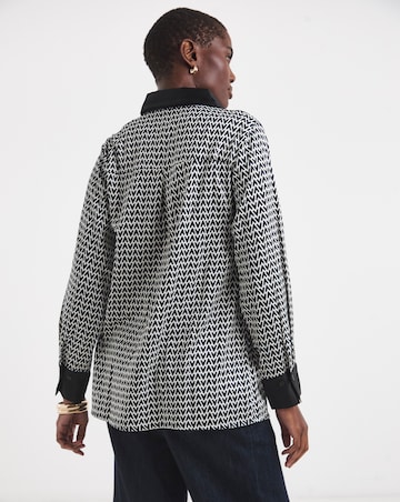 Printed Satin Long Sleeve Shirt