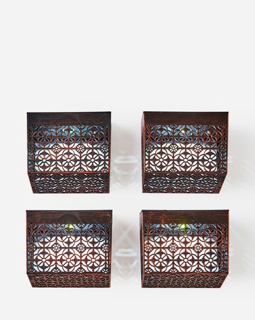Solar Damasque Fence Lights - Set of 4