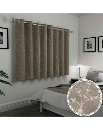 Tivoli Thermal Blackout Embroidered Eyelet Curtains