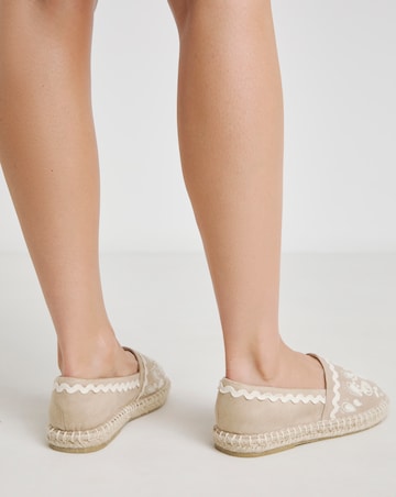 Jenner Embroidered Espadrille Shoes - Extra Wide Fit (EEE)