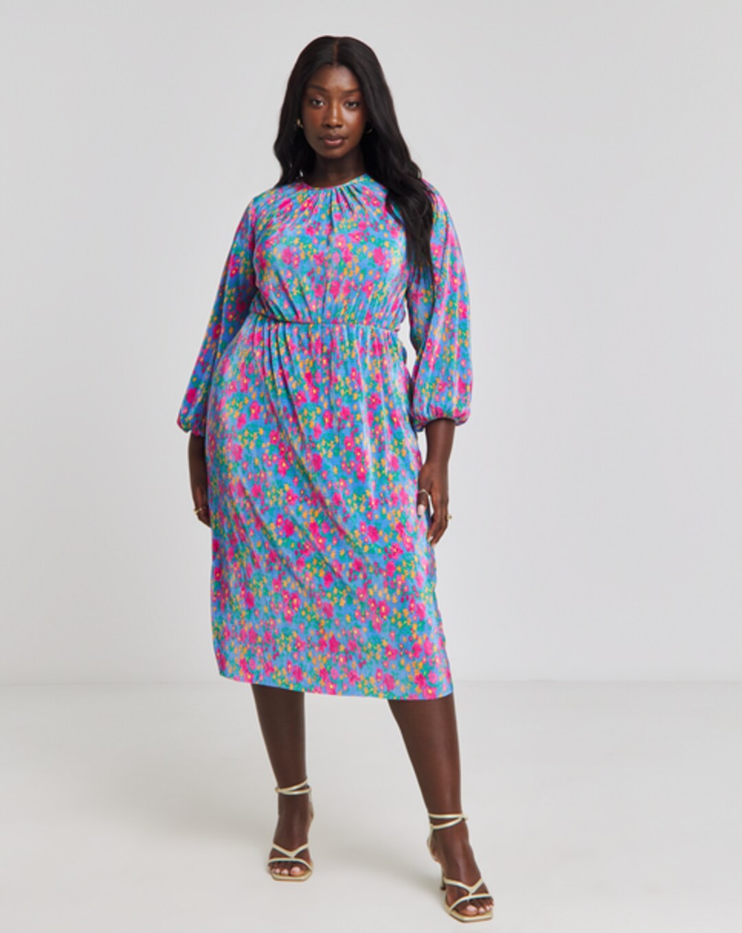 70s off the shoulder dress Cotton Wildflower 70s Dress S-L
