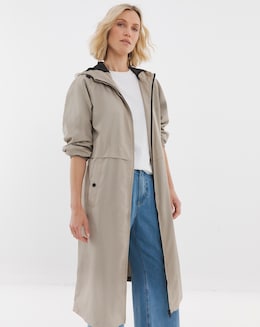 Neutral Longline Lightweight Raincoat