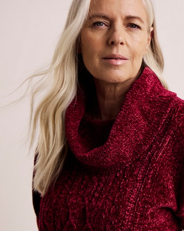 Julipa Cable Cowl Neck Chenile Jumper
