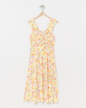 Simply Be Floral Print Shirred Midi Sundress