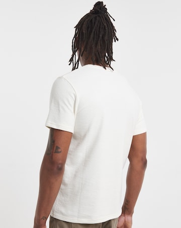 Textured Crew Neck T-Shirt-White