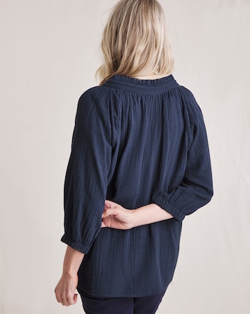 Julipa Pure Cotton Textured Button Down Blouse