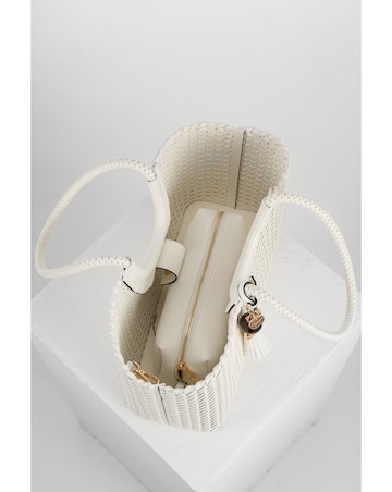 Luella Grey Lillie White Whipstitch Tote