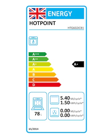 Hotpoint HTG6GDCB1 60cm Gas Twin Cooker with Glass Lid - Black + Install
