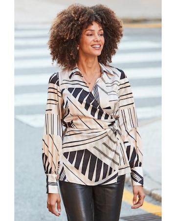 Sosandar Wrap Printed Shirt