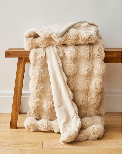 Luxe Bubble Faux Fur Throw