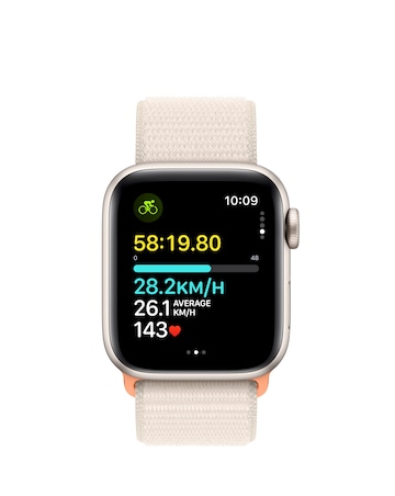 Apple Watch SE Cellular 40mm Starlight Aluminium Case, Starlight Sport Loop