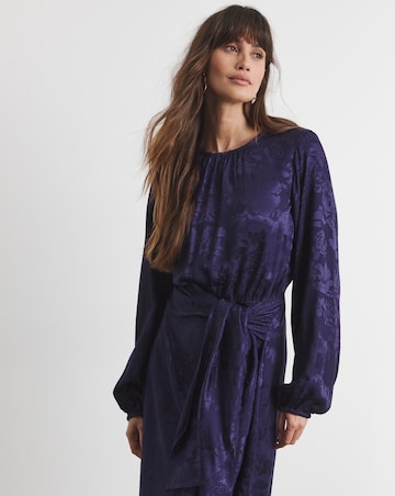 Joanna Hope Jacquard Tie Waist Dress