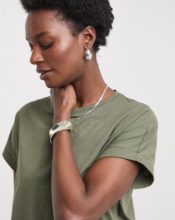 Pure Cotton 2 Pack Short Sleeve Curved Hem Longline Top