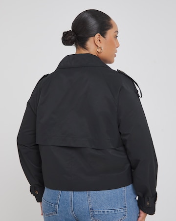 Black Cropped Trench