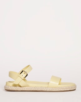 Leather Ankle Strap Espadrille - Wide Fit (E)