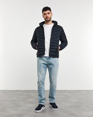 Navy Lightweight Hooded Padded Jacket
