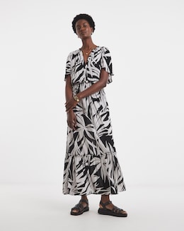 Crinkle Angel Maxi Sleeve Maxi Dress