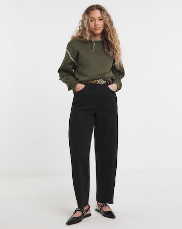 Simply Be Khaki Whipstitch Detail Oversized Sweatshirt