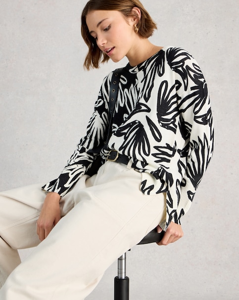 White Stuff Olive Print Jumper