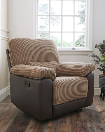 Harlow Fabric/Faux Leather Recliner Chair